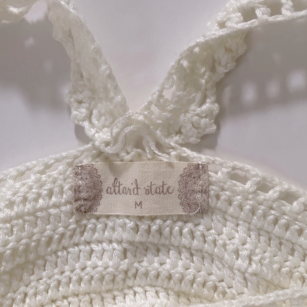 Altar’d State Crochet Crop Tank Top Ivory - Picture 3 of 11